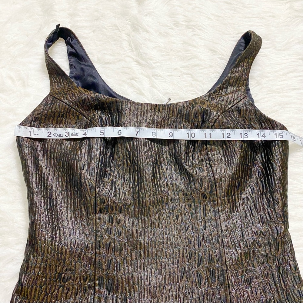 DONALD DEAL Brown Print Top - Picture 3 of 5